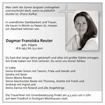 Wir trauern um Dagmar Reuter